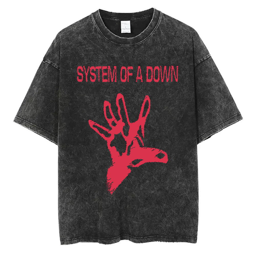 Washed Vintage System of A Down Toxicity Music Album Cover Tshirt