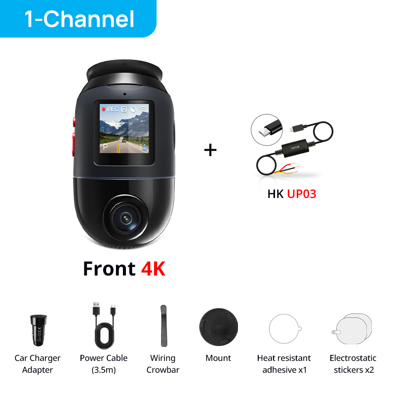 Global Version 70mai Dash Cam 4K Omni X800 360° Rotating Dual