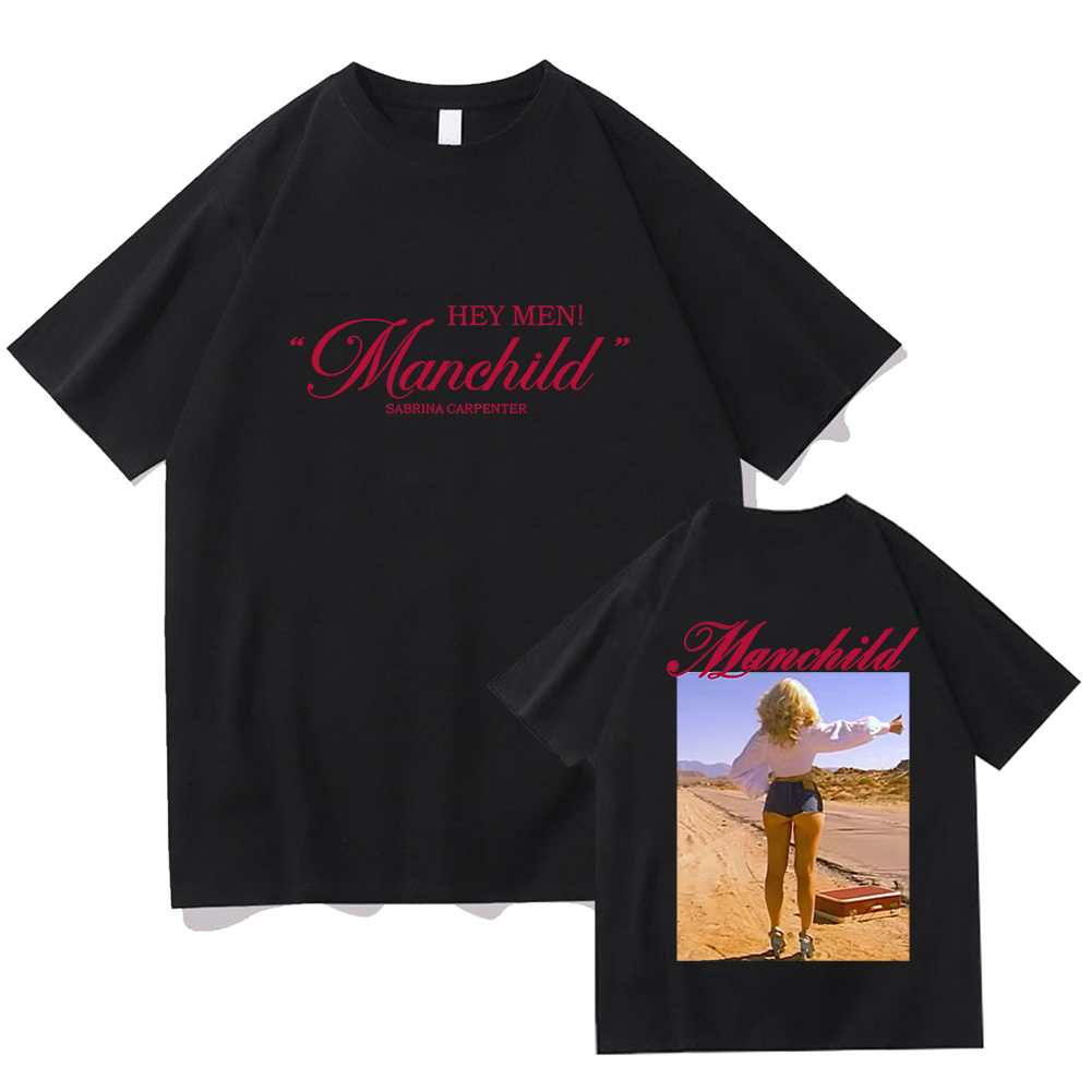 Sabrina Carpenter Manchild Print T-shirt 2025 Fashion Singer