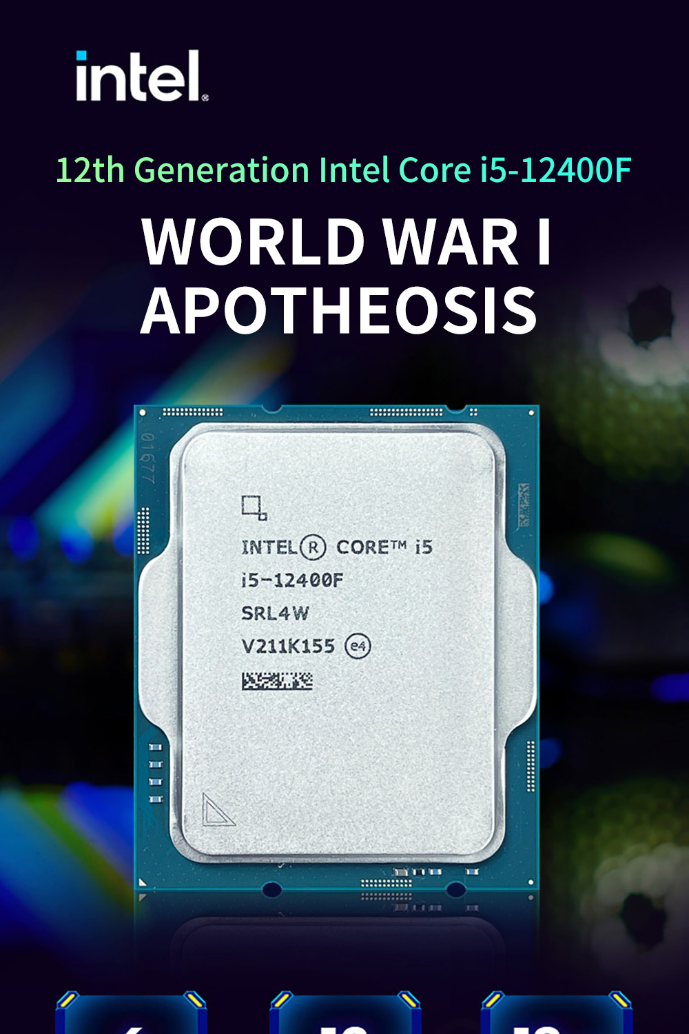 Intel Core i5-12400F i5 12400F CPU processor LGA 1700 New but