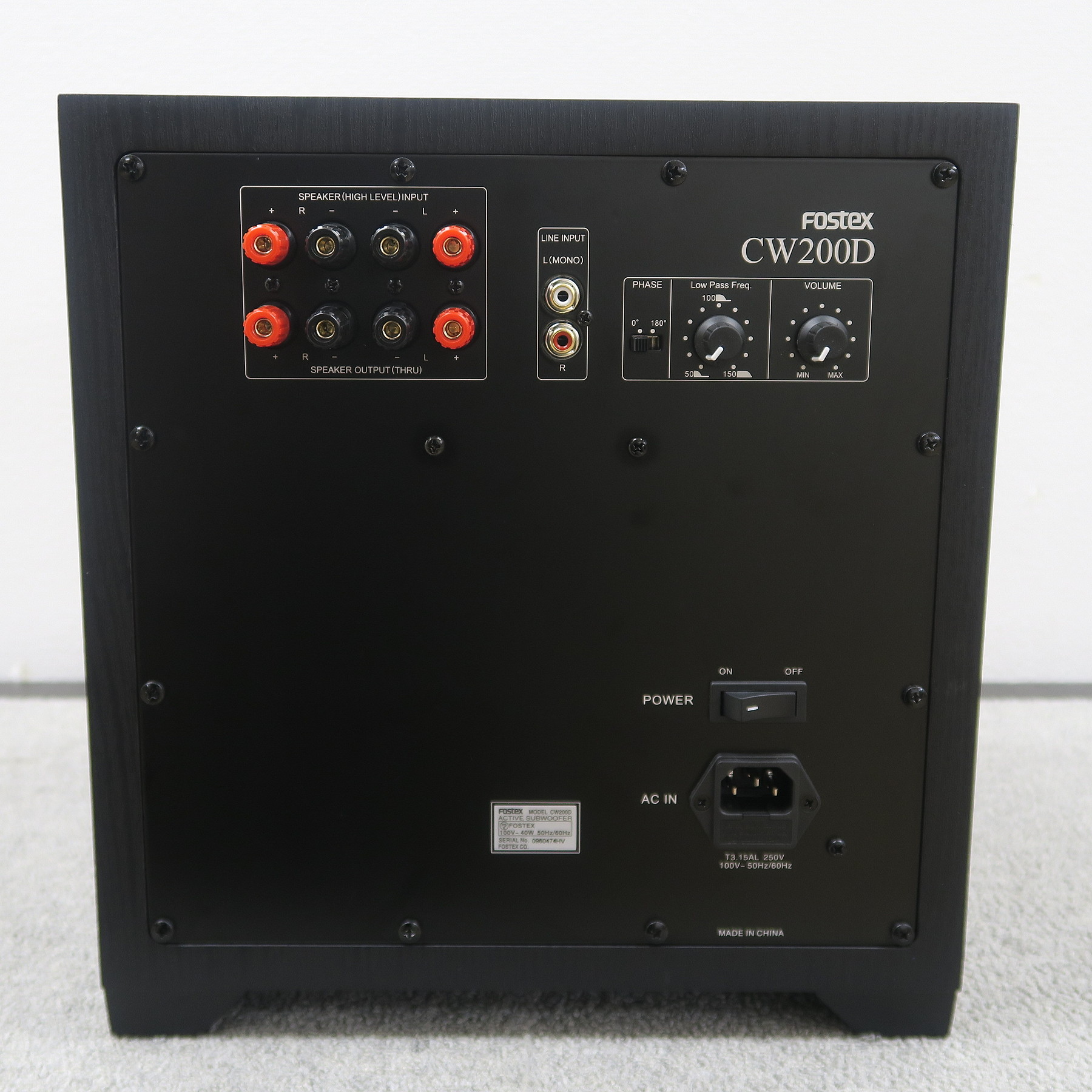 Aランク】フォステクス FOSTEX CW200D サブウーファー 【元箱】 @53556