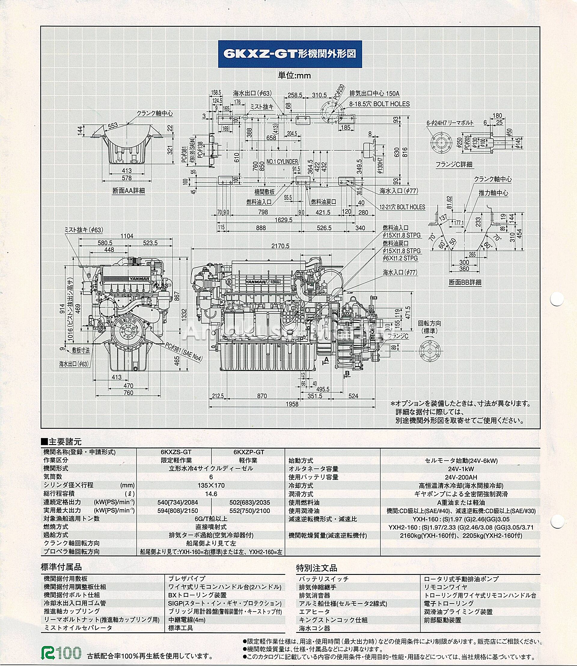 YANMAR 6KXZP-GT 683HP(3.05/3.71) | AMAKUSA MARINA Co.