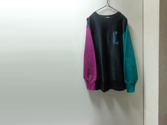 90'S Champion REVERSE WEAVE CRAZY PATTERN CREW-NECK SWEAT