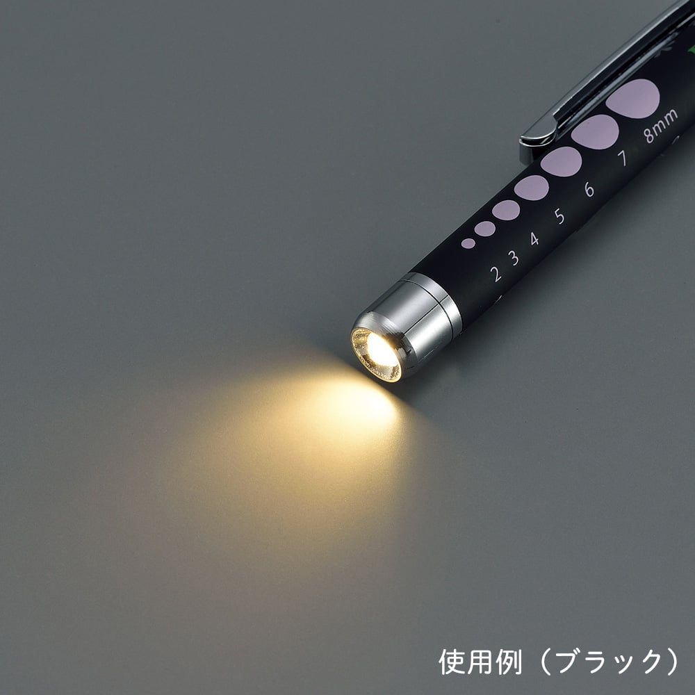 8-9554-02 ラバー調ソフトLEDペンライト(ショート) ブルー×ホワイト