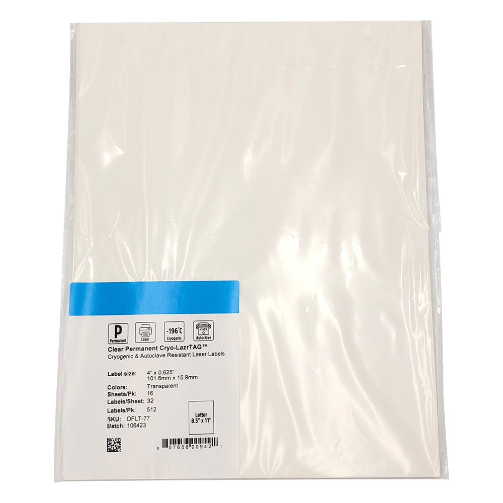 3-8727-03 透明低温オートクレーブラベル（レーザープリンタータイプ