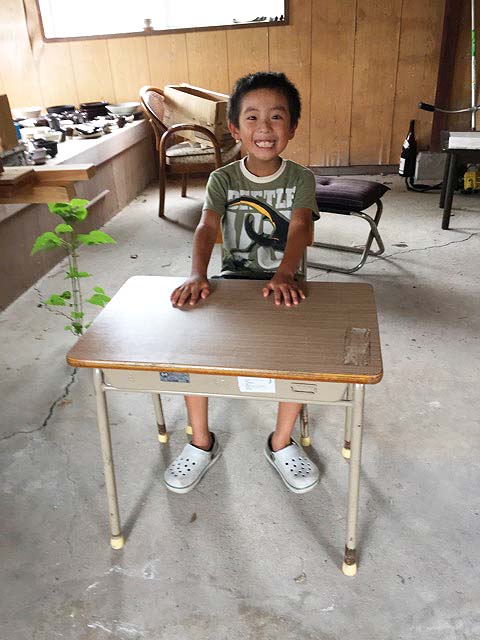 低学年用 校机 机.椅子セット 三原機工 木製天板 古い - AITA 昭和レトロ