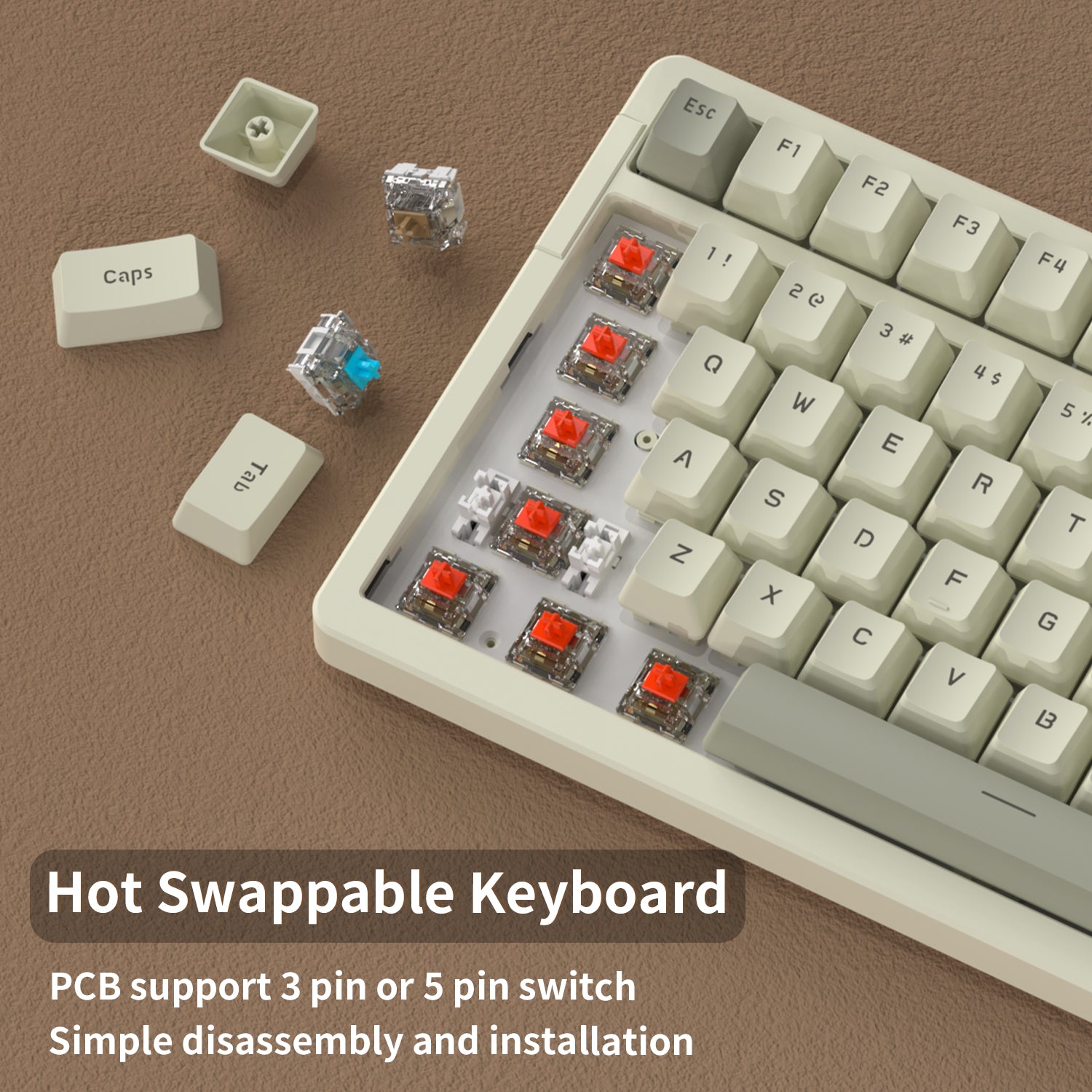 AJAZZ AK992 Retro Wired Mechanical Keyboard, 98-Key Full Layout