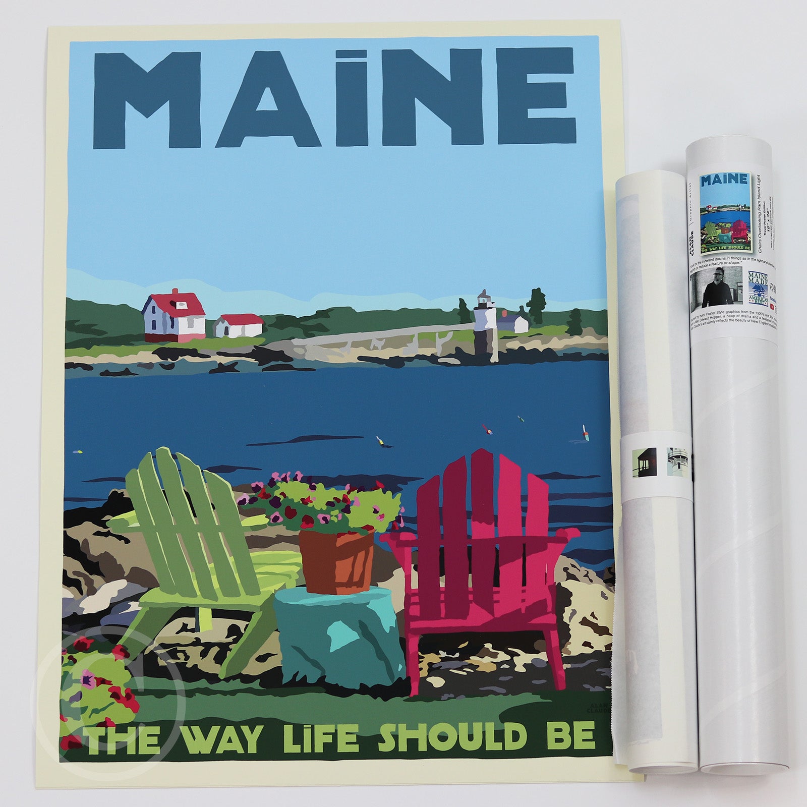 Chairs Overlooking Ram Island Light - Maine The Way Life Should Be