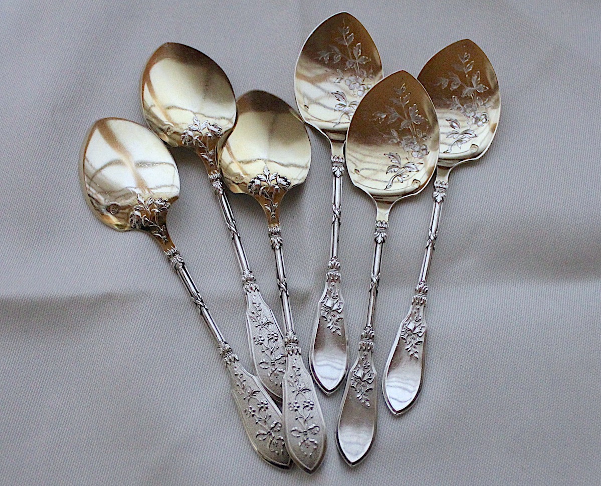 Sold：アイスクリームスプーン6本、Henin & Cie | アリスアンティーク
