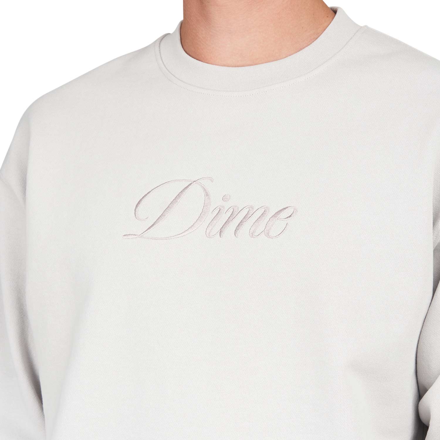 Dime Cursive Logo Crewneck (Grey) DIMESP24D213CEM - Allike Store