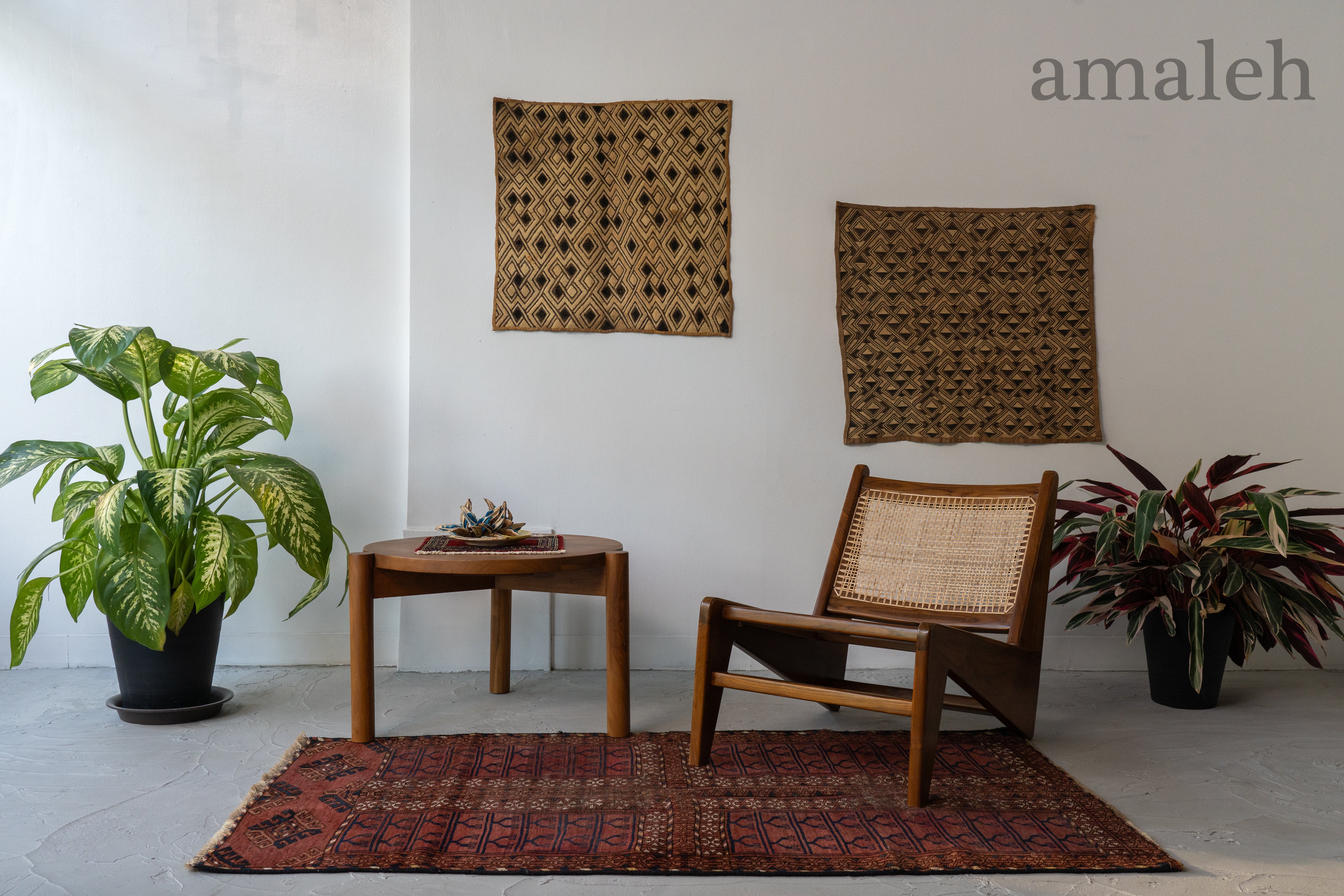 ウォーラグ ヴィンテージラグ トライバルラグ143cm×83cm ウール絨毯