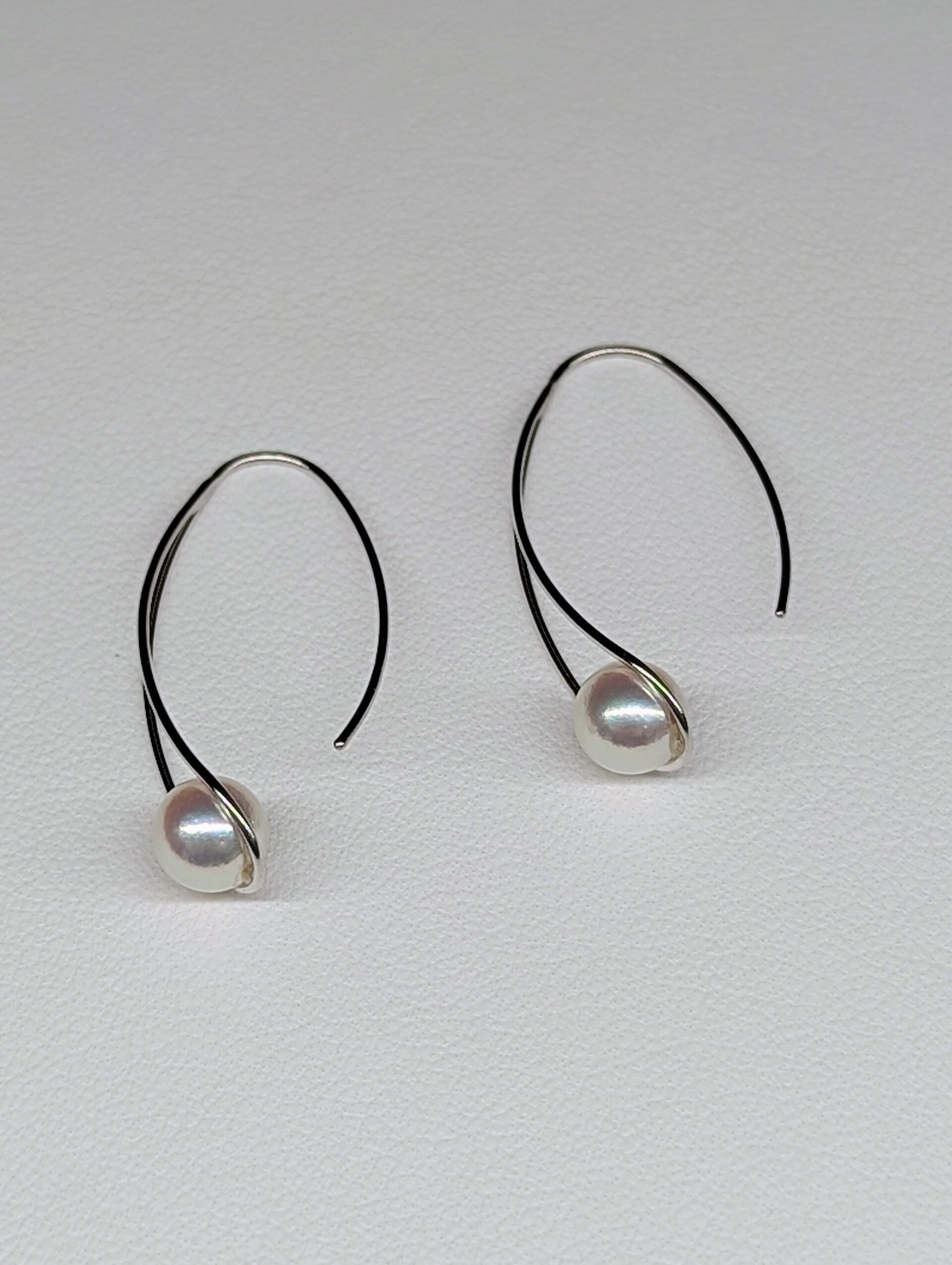 あこや真珠6-6.5mm14金ホワイトゴールドフックピアス | 商品紹介