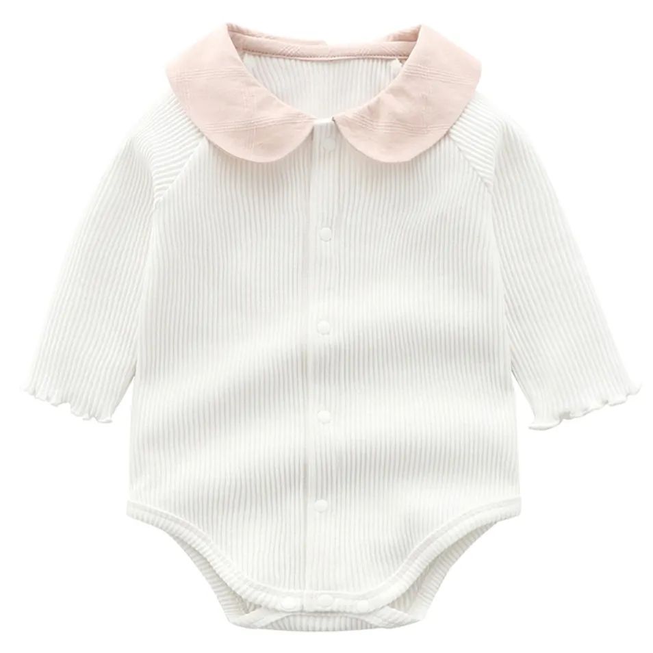 襟付きピンクロンパース59〜80cm ベビーのロンパース 女の子｜ベビー服