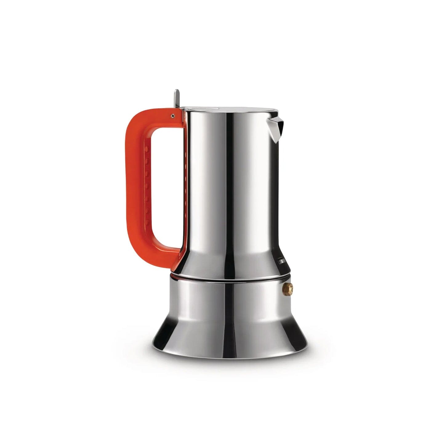 9090 Stovetop Espresso Maker, Orange/Red Handle by Richard Sapper