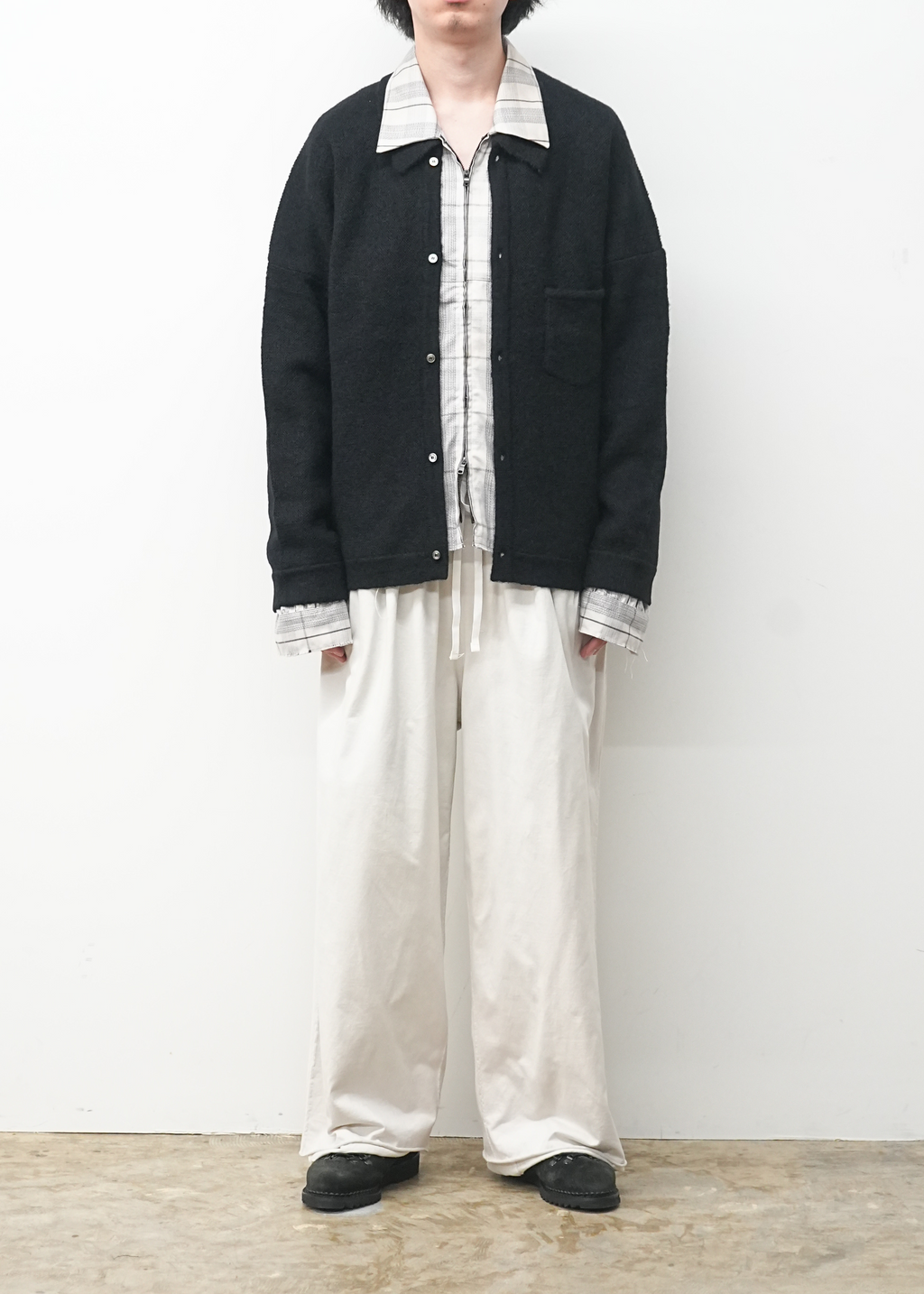 KIMONO KNIT SHIRT(BLACK) – ANCELLM