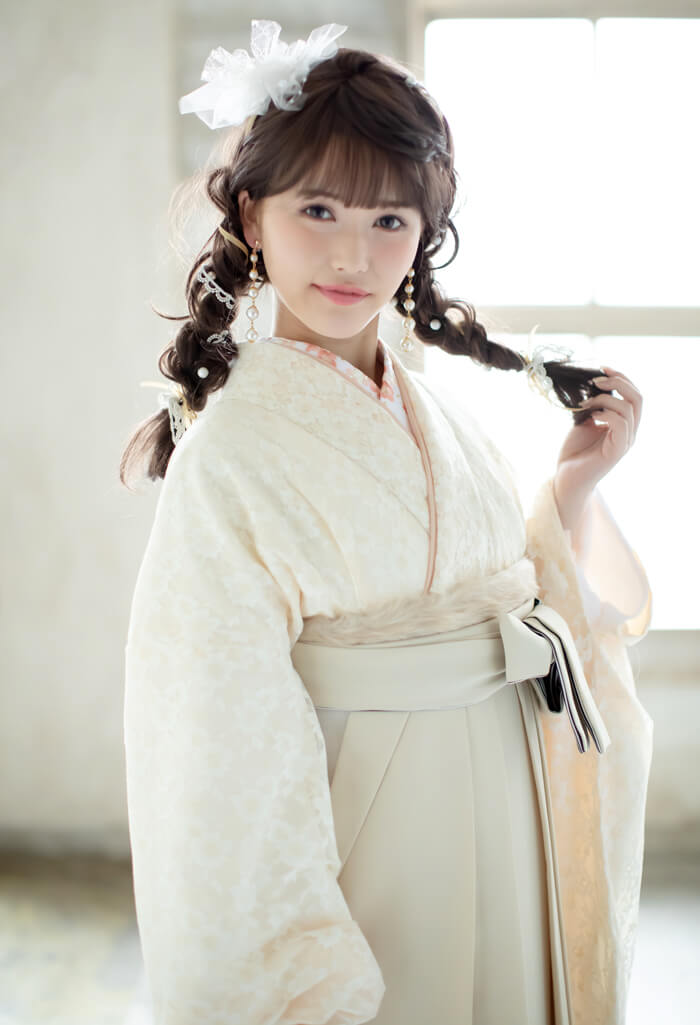 着物】ピーチカラーレース｜卒業式袴宅配ネットレンタルange