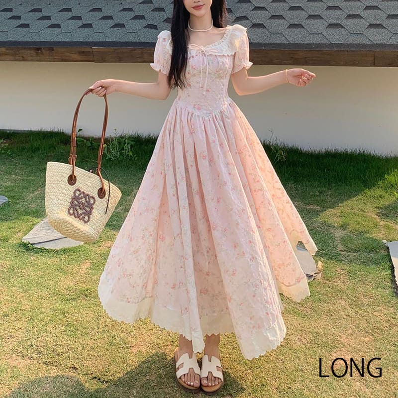 大きいサイズ レディース｜スイートブーケ・コットンフレアロング丈