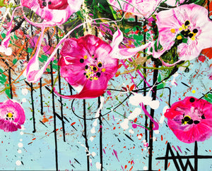 チェリーポップ - 大きな絵画 (二連祭壇画) – Angie Wright Art