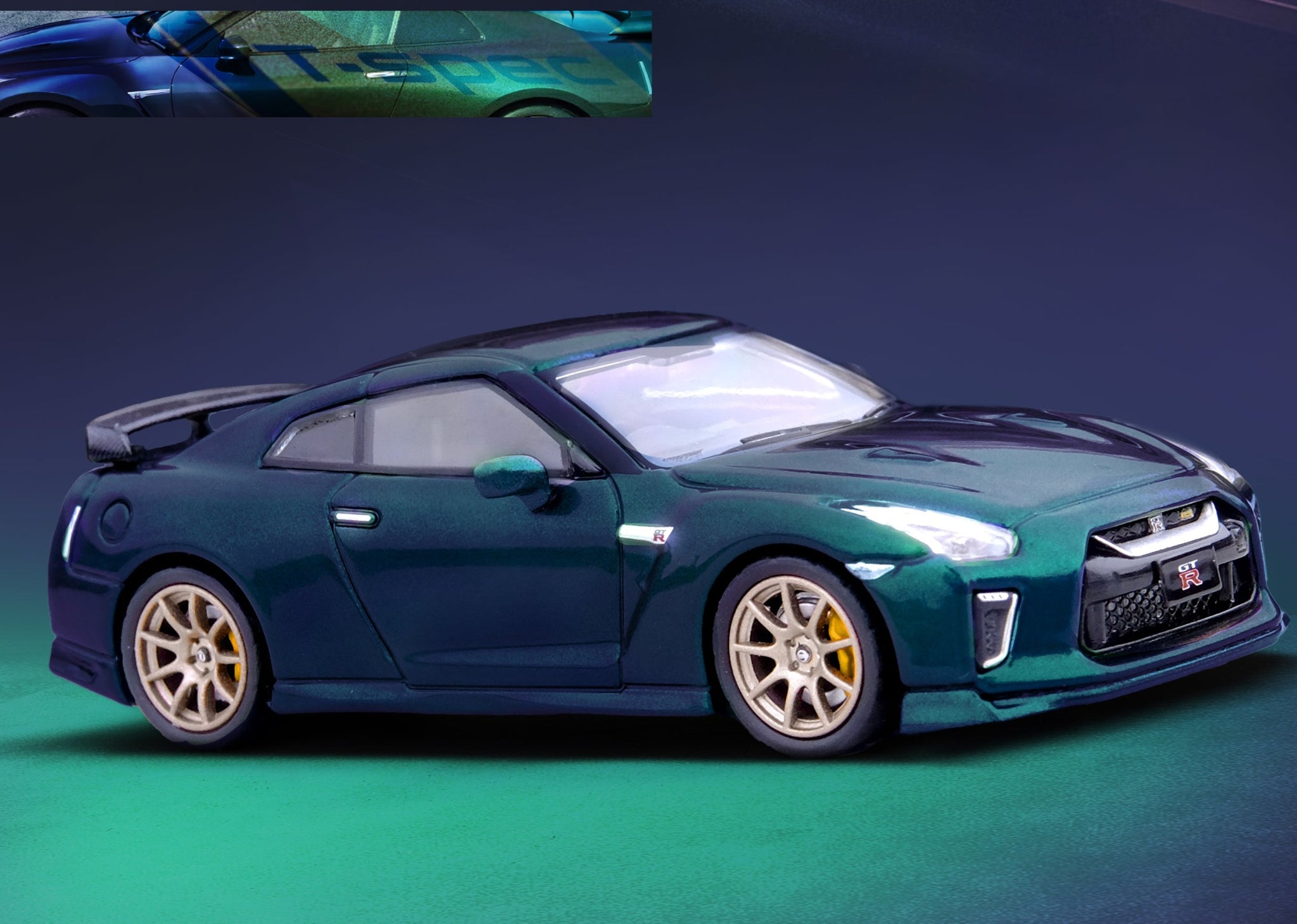 1:64 Nissan GT-R (R35) T-Spec -- Midnight Purple -- INNO64