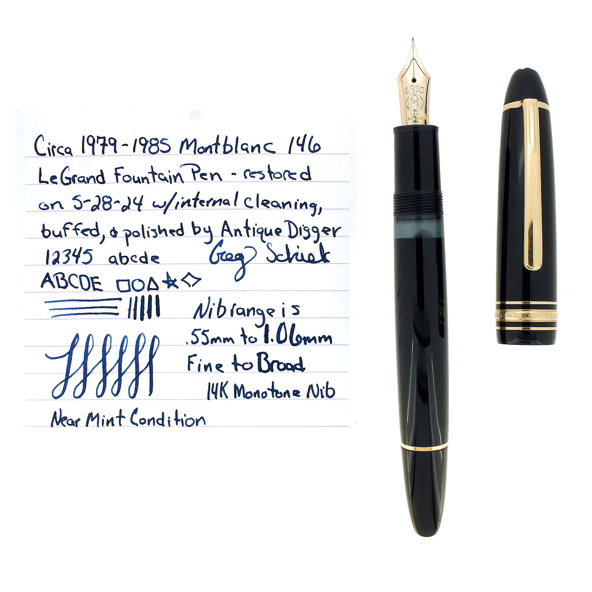 CIRCA 1985 MONTBLANC MEISTERSTUCK N° 146 W/14K FINE NIB FOUNTAIN PEN S