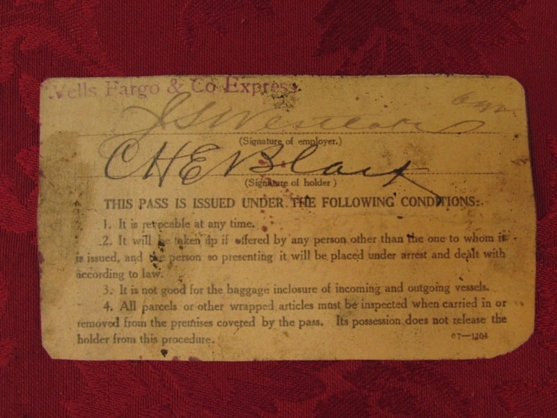 709 - RARE ANTIQUE WELLS FARGO & CO EXPRESS POCKET STAMP with