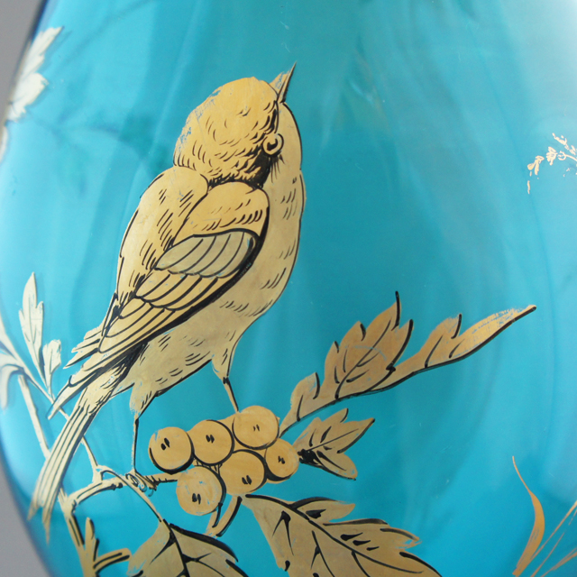 オールドバカラ「雀に蜻蛉文 花瓶」《アンティックかとう》