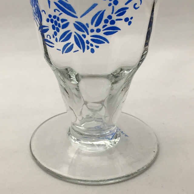 ドーム工房「ブルーエナメル 鳥文様 ワイングラス 高さ10cm（容量100ml