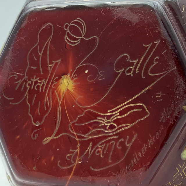 美品】エミール・ガレ☆red and gold with prunes 美品】エミール