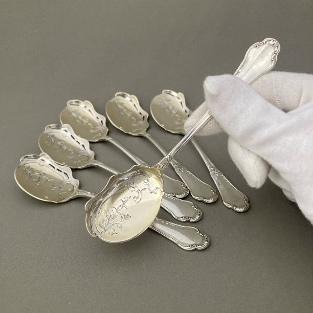 フランス「アイスクリームスプーン6本組」《アンティックかとう》