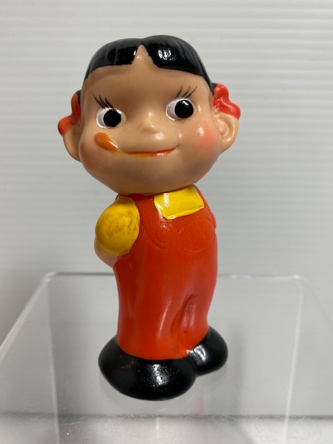 不二家☆ペコちゃん☆ソフビ人形 9．0cm 当時物 企業物 非売品