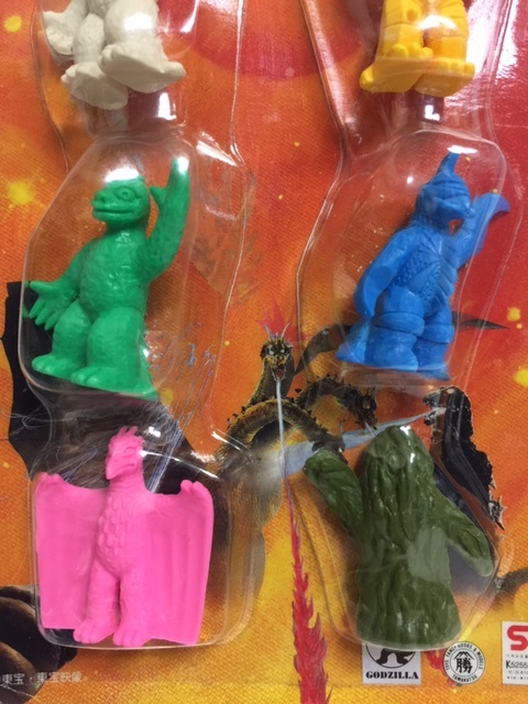 6体入☆山勝 東宝大怪獣 消しゴムセット バラゴン・メカゴジラ他 たて