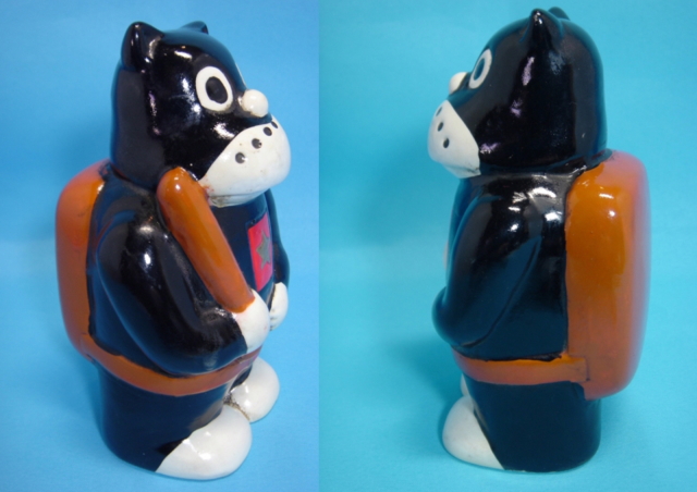 希少☆のらくろくん 二等兵 陶器製 人形 12．5cm 225g 当時物