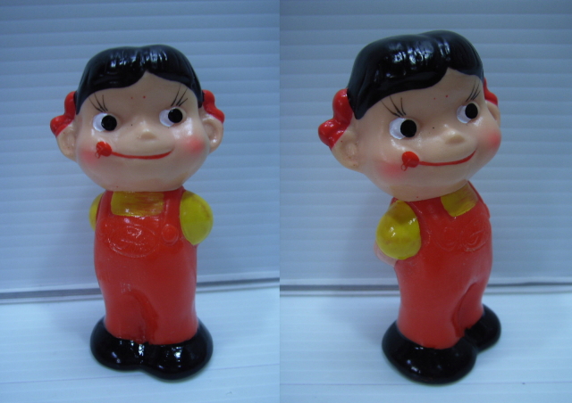 不二家 ペコちゃん ソフビ人形 9．4cm 当時物 企業物 非売品 現状