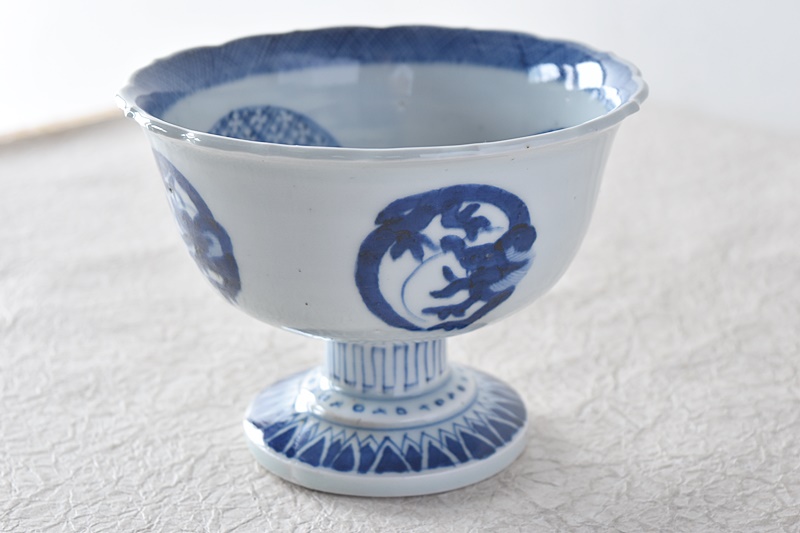 伊万里 染付 丸紋 龍 涼香型 盃洗 - 生活骨董と古布のアンティーク