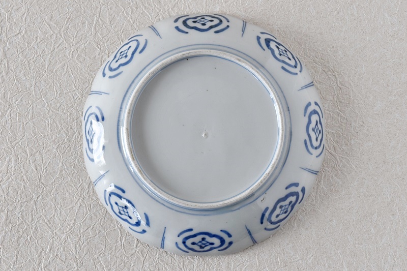 古伊万里 色絵 ふくら雀と鳳凰 輪花縁 七寸皿 3客 古伊万里 色絵