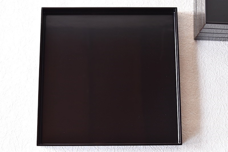 天然木製漆塗 塗師芝仙 利休形 黒塗折敷膳 5客セット - 生活骨董と