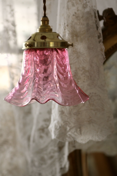 アンティーククリスタルガラスランプシェード フランス 20170713