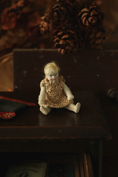 スノーベイビーのビスクヘッド snowbaby アンティークフィギュリン