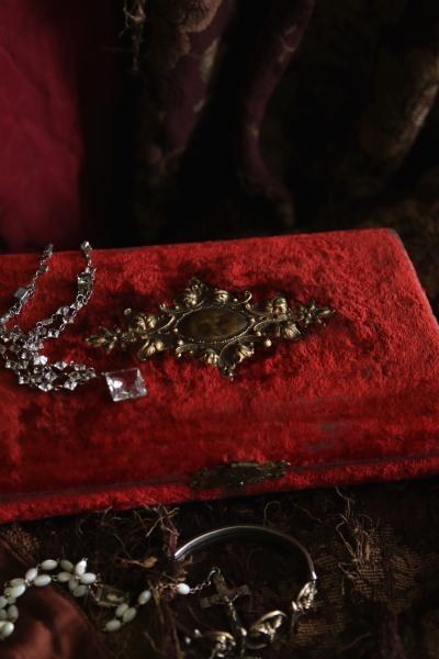 オールドベルベットケース ジュエリーケース ソーイング フランス