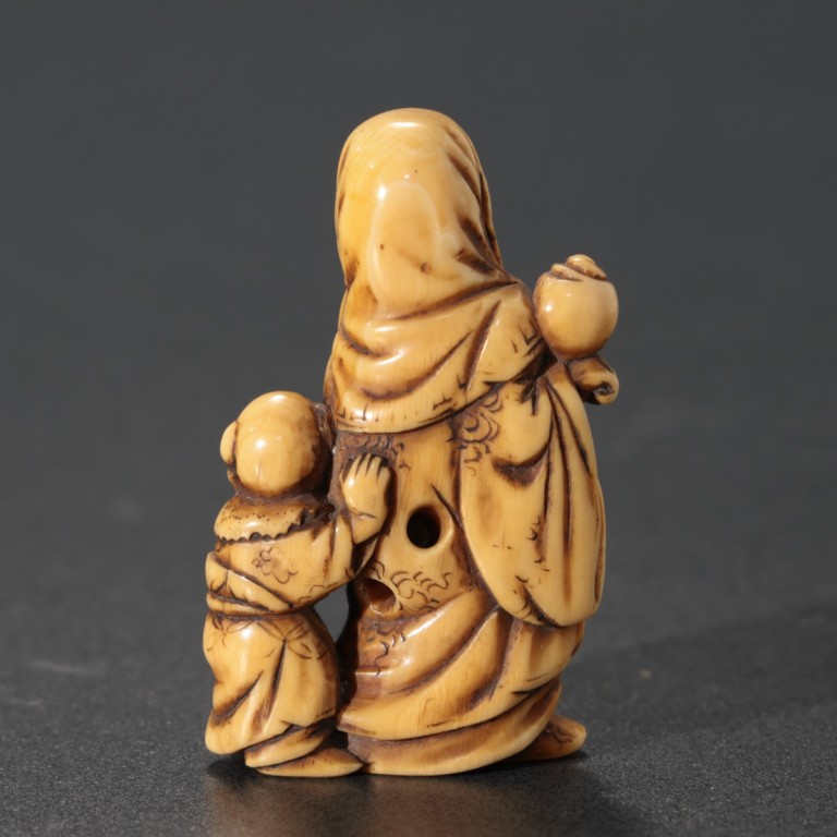 寿老人と唐子根付 - 古好屋