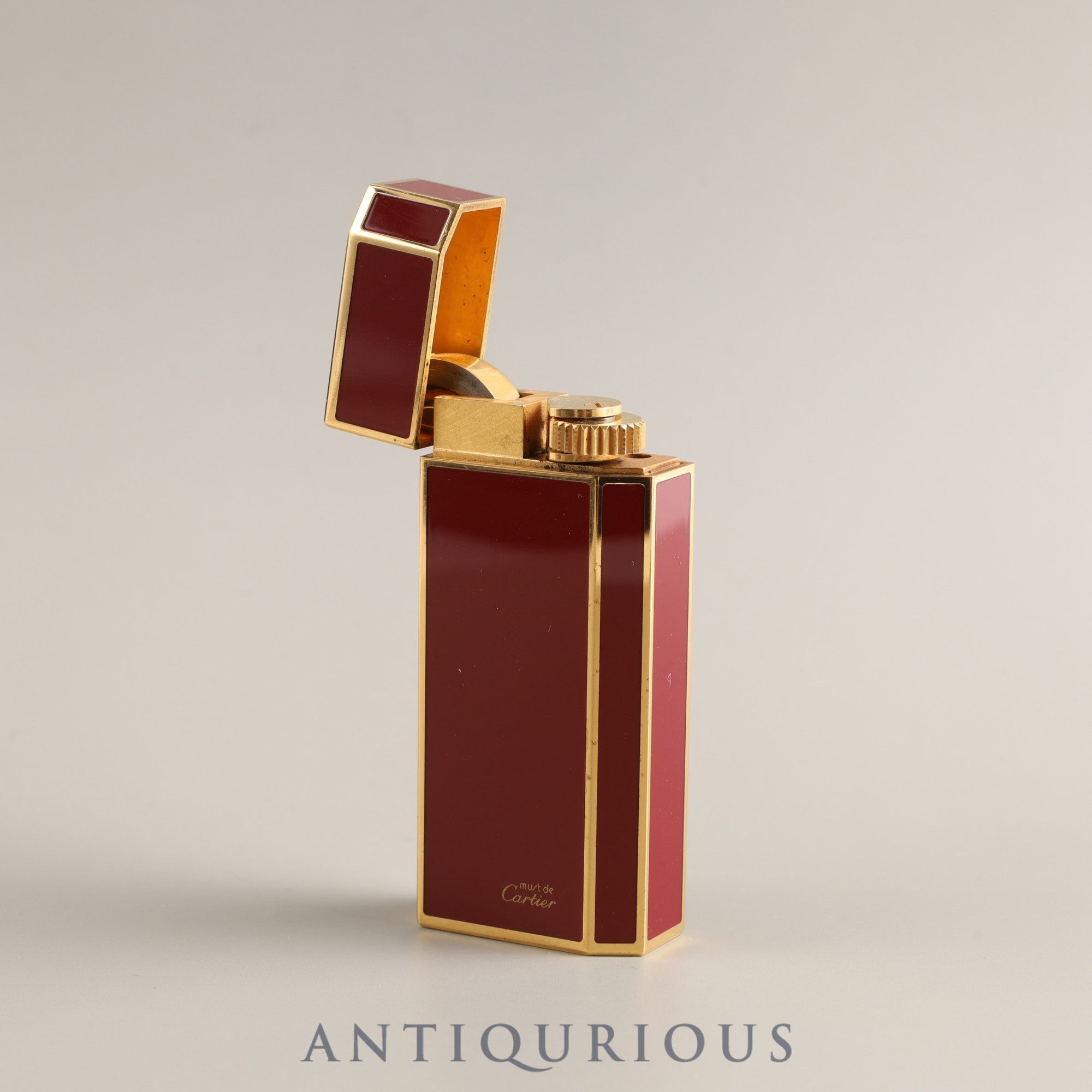 Cartier lighter Pentagon Bordeaux lacquer x GP box Mechanical