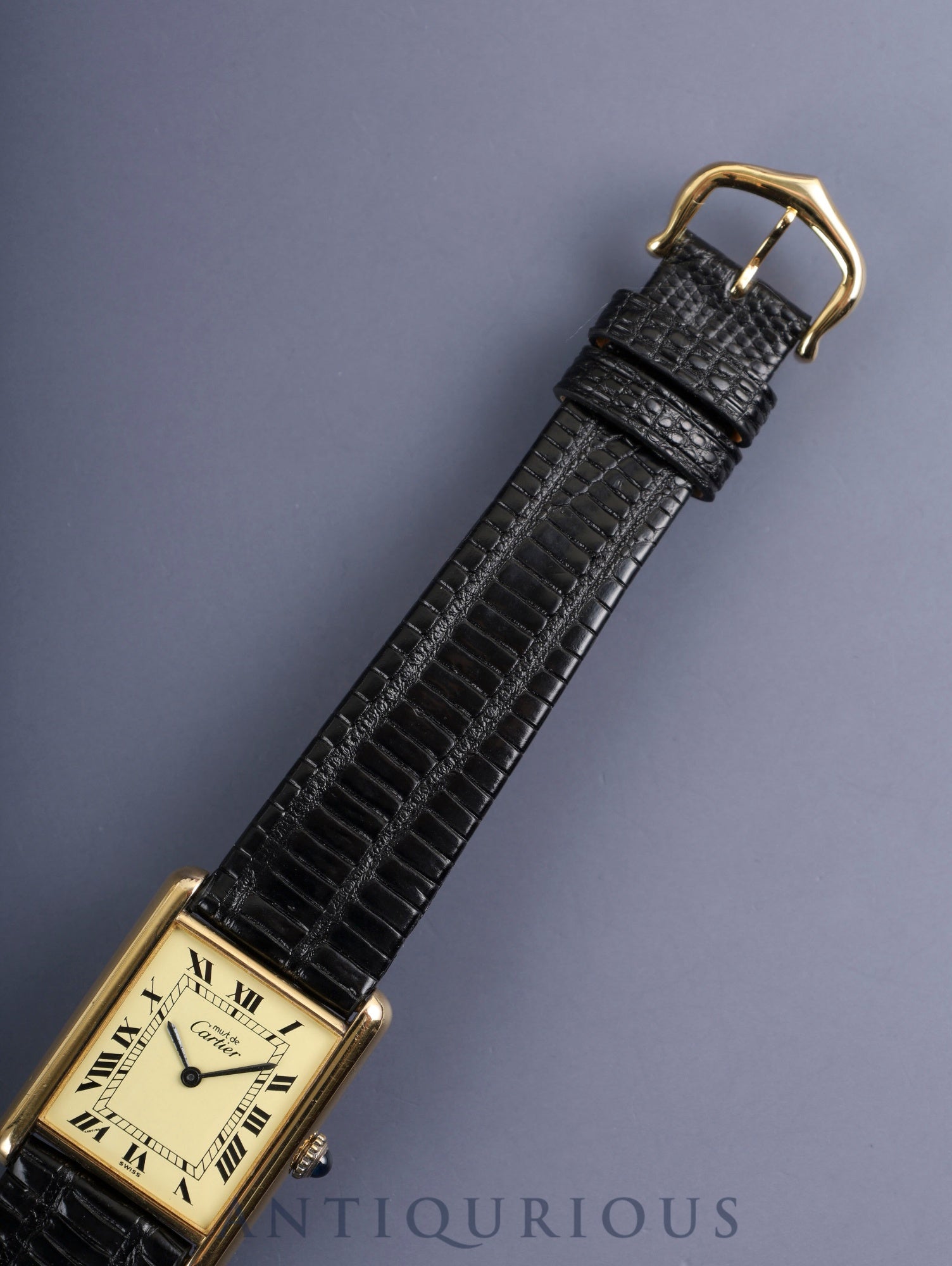 カルティエ マストタンク LM 手巻き Cal.78-1 SV925 革 純正尾錠（GP