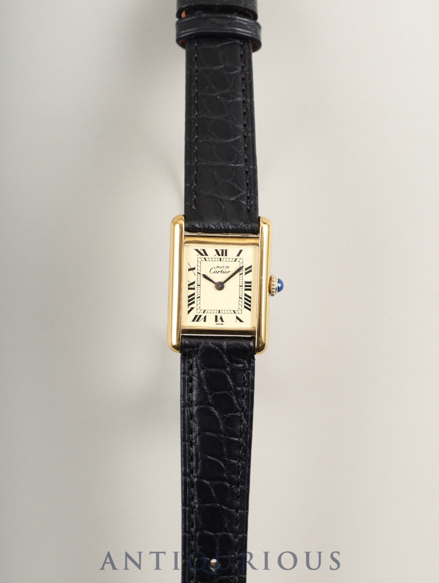 カルティエ マストタンク SM 手巻き Cal.ETA2512 SV925 革 純正尾錠