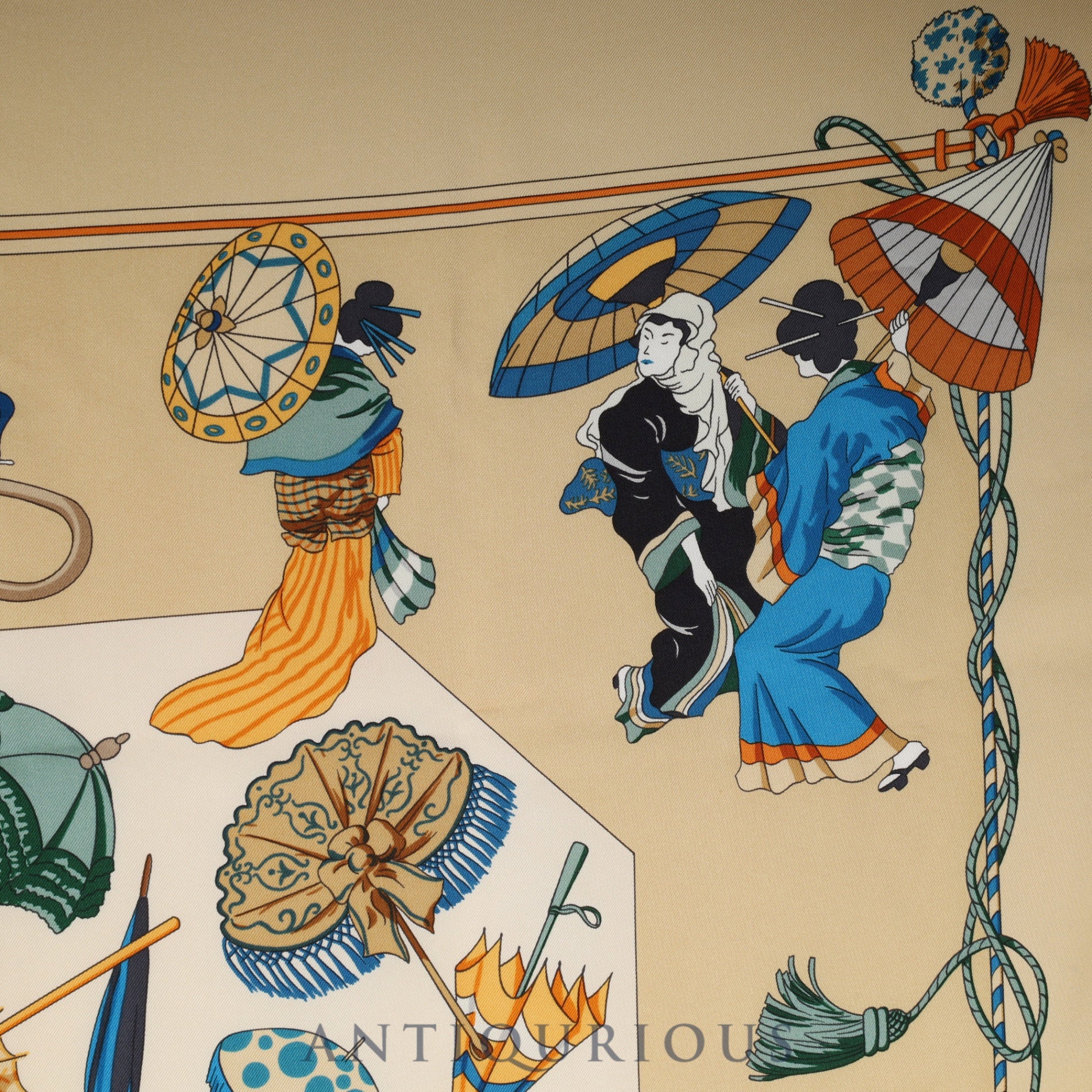 エルメス スカーフ カレ90 OMBRELLES ET PARAPLUIES 日傘と雨傘