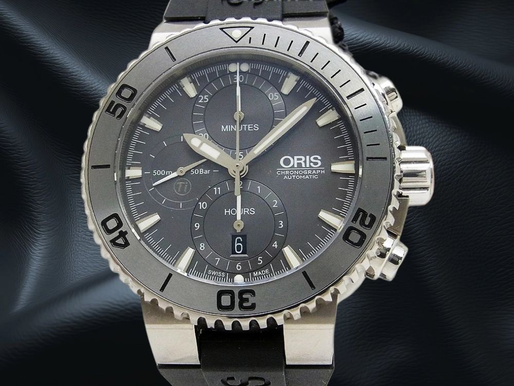 HA-6655| オリス アクイス チタン クロノグラフ Ref.7655-72 500m