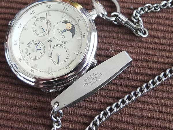 JA-1533| セイコー SEIKO 懐中時計 アラーム付 クロノグラフ ムーン