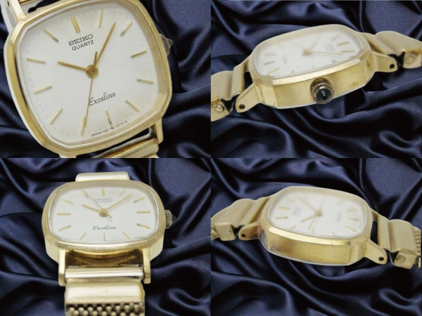 JA-2812| セイコー エクセリーヌ 1421-5450 10K/SS スクエア