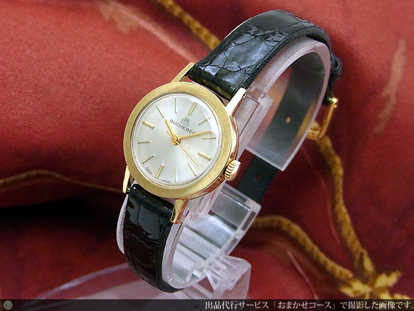 HA-4448| ブッフェラー 18KYG 金無垢レディース 3針 社外製ベルト