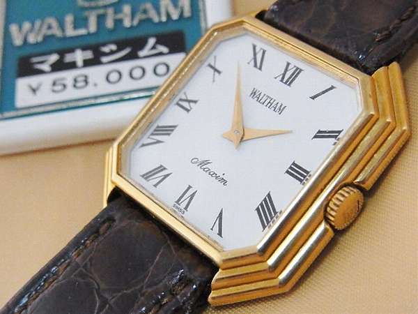 ウォルサム 手巻式腕時計 八角形の角型の大判サイズ 未使用 商品タグ