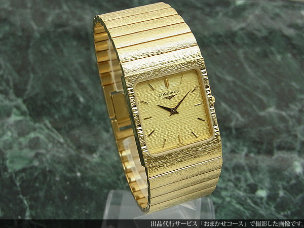 ロンジン LONGINES ゴージャスなゴールドブレス一体型 スクエア